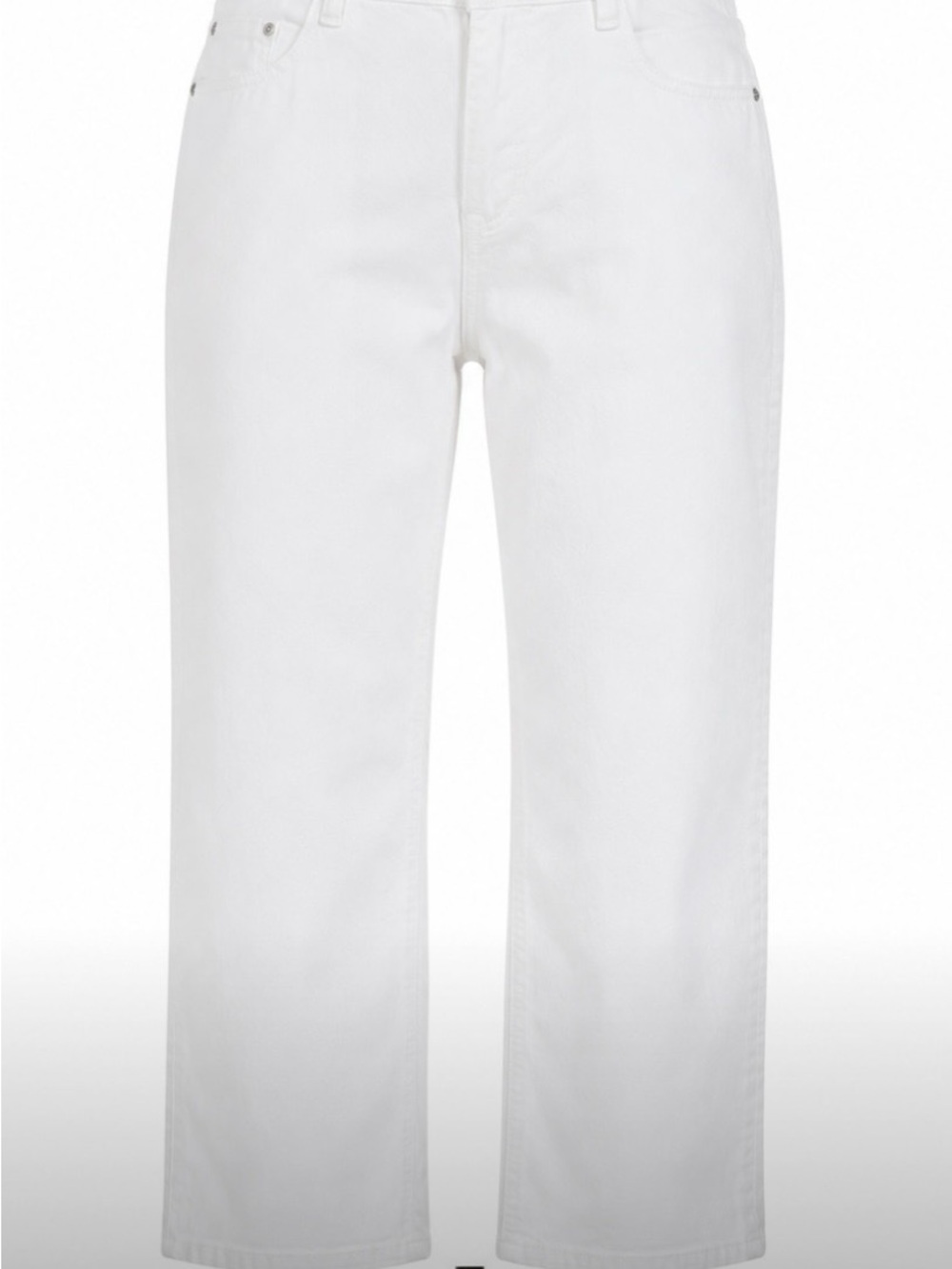 Santana Jeans White Stretch Crop Pants Size 14 Cotton Modal Straight Leg Summer